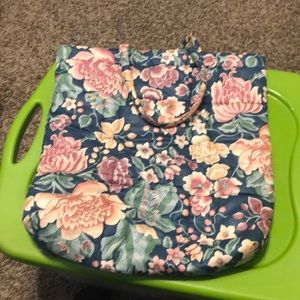 # 12 💗 Super pretty flower, print tote bag, large with Tie string closure💗